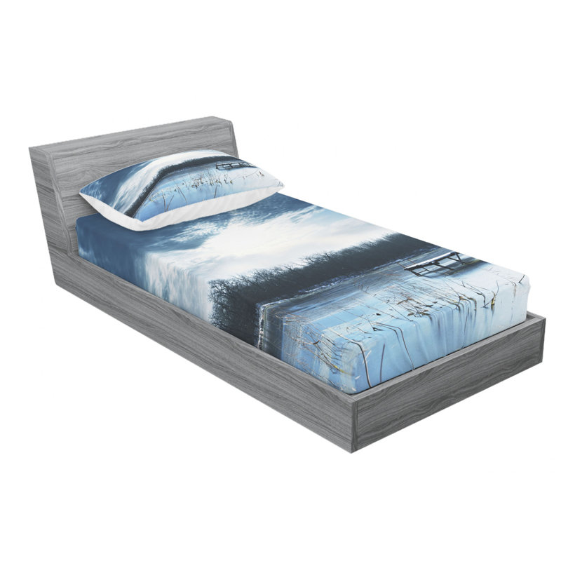 Ensemble de draps paysager of mountain, Ensemble de draps pour lit simple avec drap-housse
