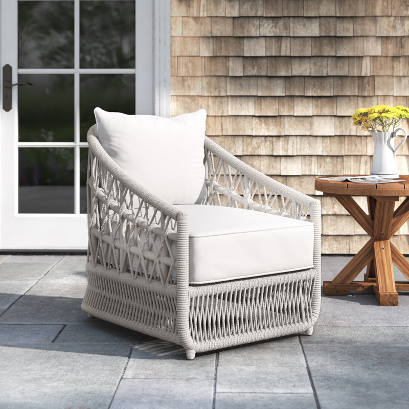 Lucan Patio Chair with Sunbrella Cushions, Linen Canvas Sunbrella® Canvas