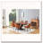 Modern Dining Table with Dark Walnut Marble MDF