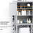Grey Over Toilet Cabinet Unit - Bathroom Storage With Adjustable Shelf And Open Compartment For Lotion Organizer Double Door, Functional