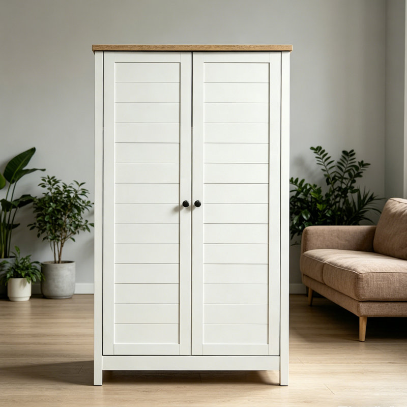 Armoire de rangement, finition blanche