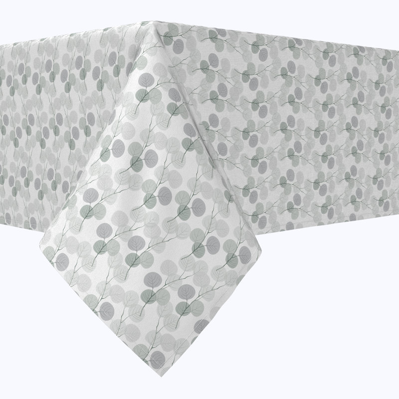 Rectangular Tablecloth, 100% Cotton, 52X104", Monochrome Branches, 84" L x 60" W