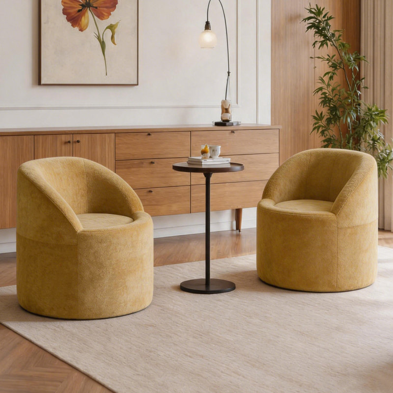 Fauteuils d'appoint cylindriques de 80 cm, canapé une place à compression avec assise surélevée et soutien ergonomique, aucun assemblage requis