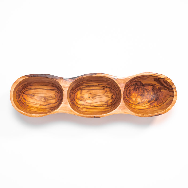 August Grove Brook Wood Divided Serving Dish