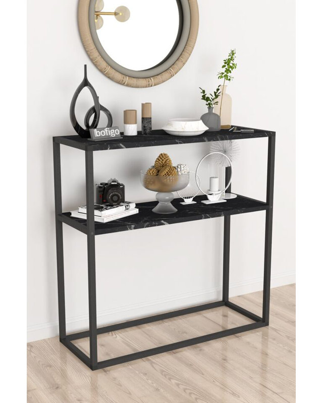 Aigar 90cm Console Table, Black/Black