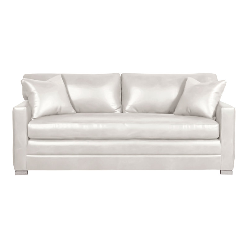 Canapé-lit Hillcrest, Gris colombe, Cuir véritable Regent Chalk