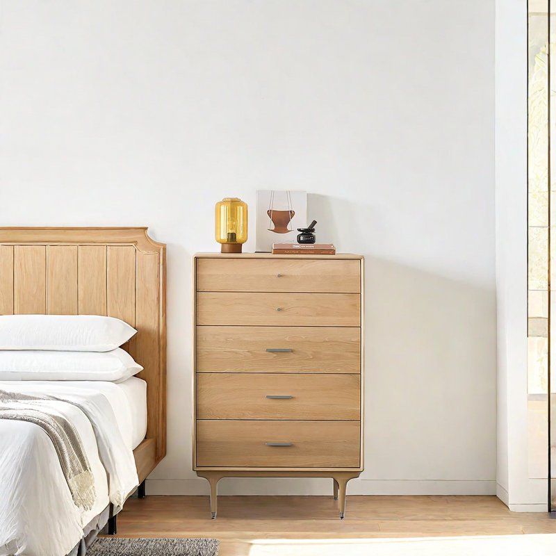 Modern Simple Tall Accent Cabinet Accent Chest, Burlywood