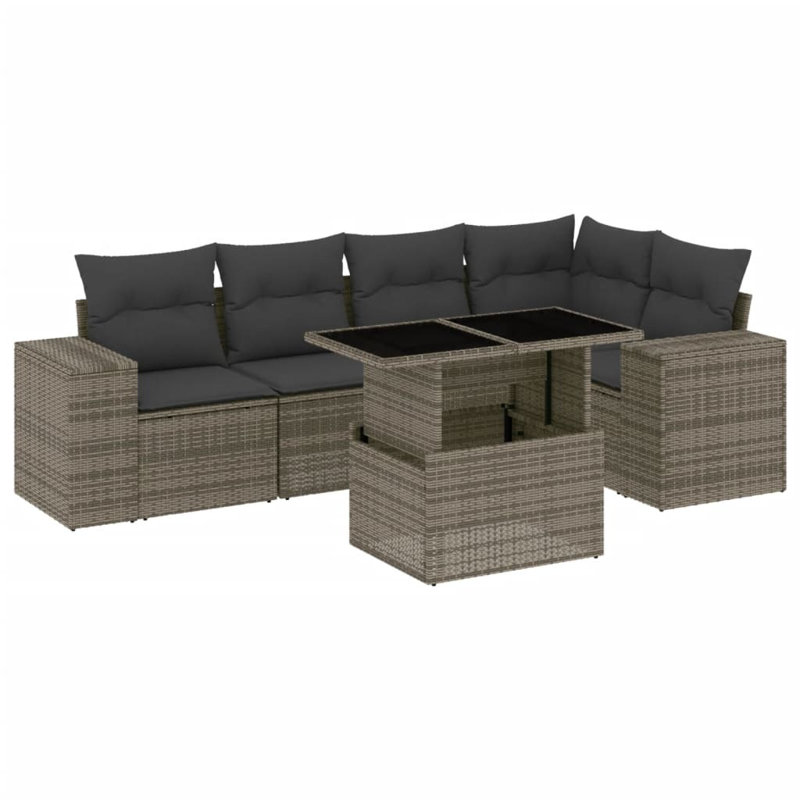 Ensemble de canapé de jardin Vidaxl gris
