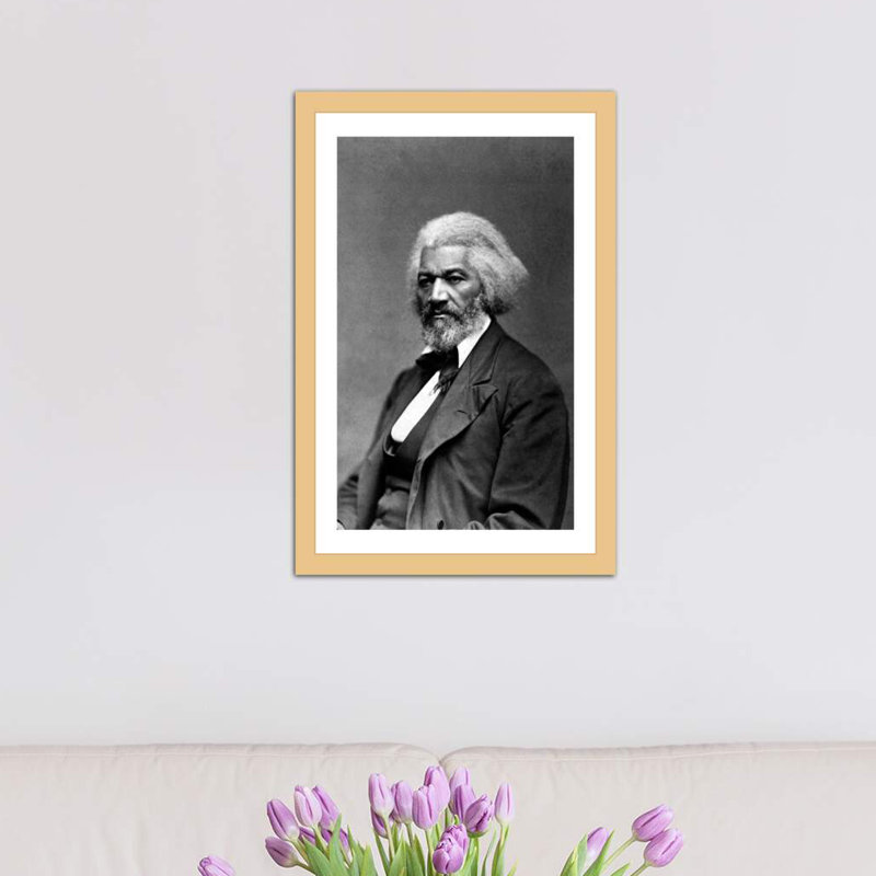 «Frederick Douglass Portrait», photographie encadrée, Toile avec cadre en bois classique, H 26 po x l 18 po x 1,5 po
