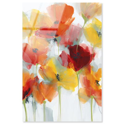 Décoration murale florale « Brume jaune tendre » (Acrylique) par Art Remedy, prête à accrocher, 10 x 15 pouces.