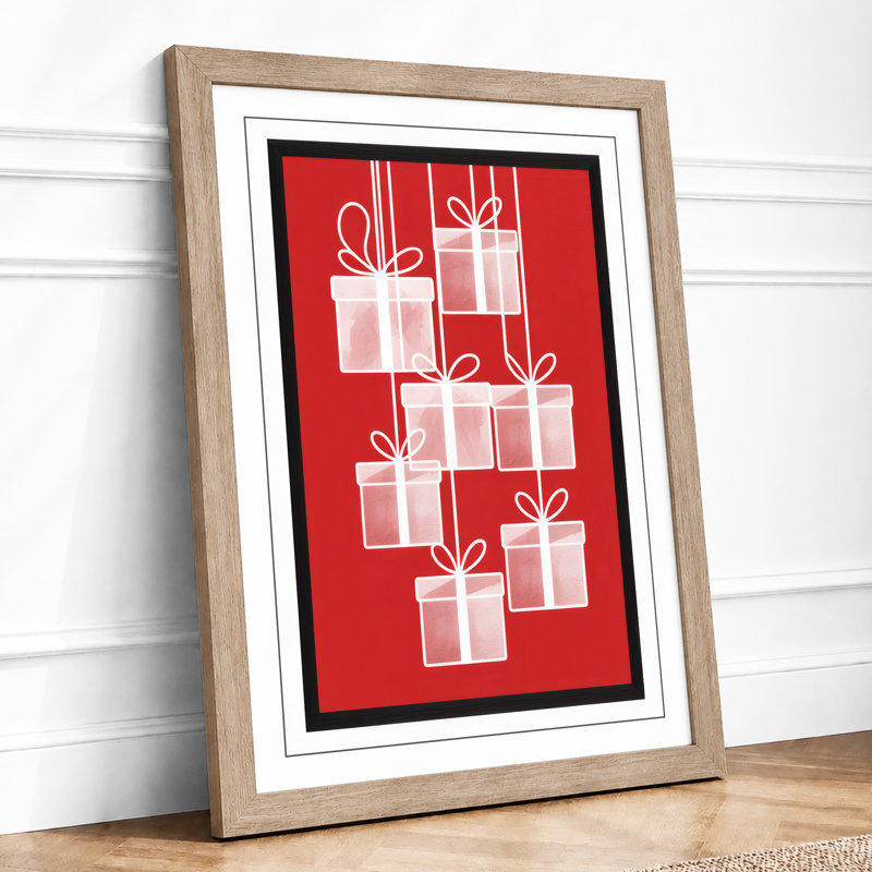 Festive Gift Arrangement Modern - Framed Print, A1 - 84.1 x 59.4 cm, Oak