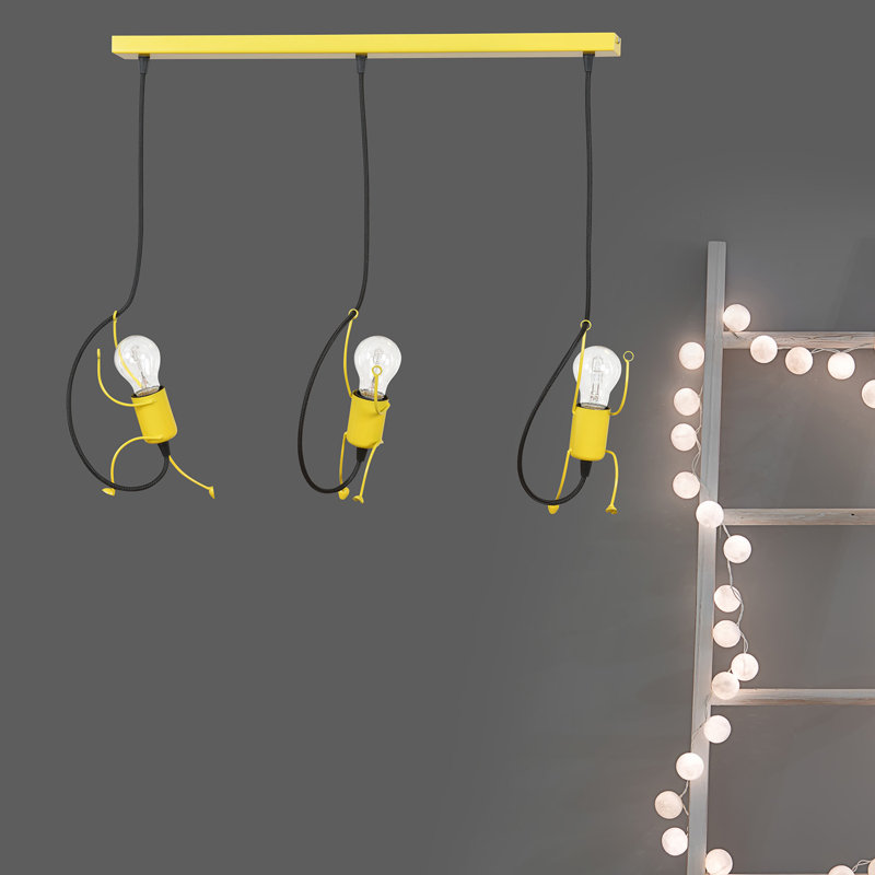 Pascual 3 - Light Unique/Statement Pendant, Yellow/Black