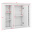 Armoire de rangement murale pour salle de bain, avec 1 tablette réglable