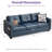 88” W Faux Leather Couch With Square Armrests-424805537