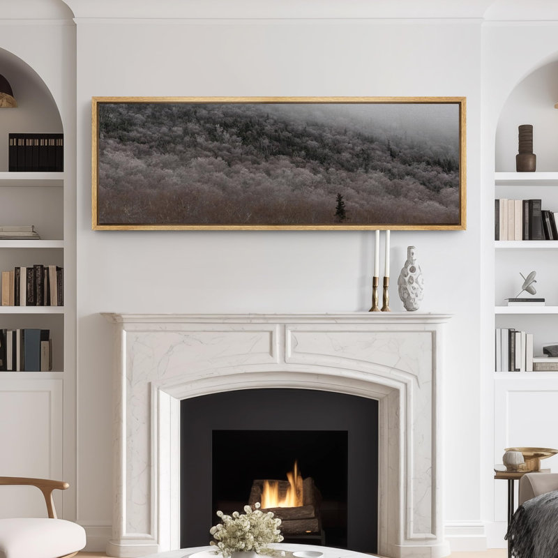 «Winter Frost Forest Snowy Trees Landscape», reproduction d'art sur toile, H 20 po x l 60 po, Naturel