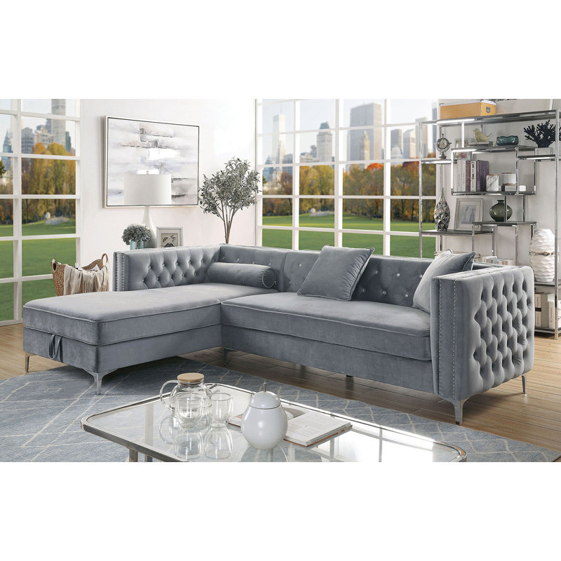 Canapé modulaire l 108 po, gris