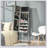 Floor Standing Jewelry Cabinet With Full-Length Mirror And 3 Adjustable Angles, Lockable Organizer For Accessories, Grey-2143162173