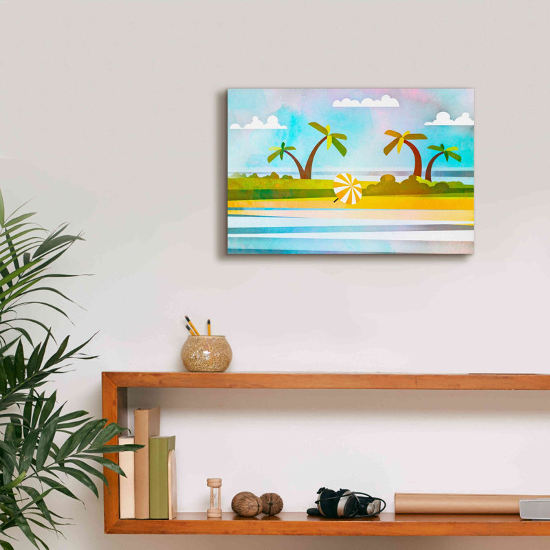 «Tropical Beach Day» par Andrea Haase, estampe numérique sur toile, H 12 po x l 18 po x P 0,75 po