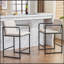 Ensemble confortable de 2 tabourets de bar modernes à hauteur de comptoir avec accoudoirs, structure en métal et siège rembourré, chaise de salle à manger confortable pour îlot de cuisine, bar ou restaurant-666840447