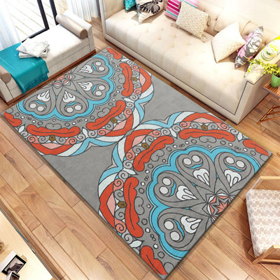 Non-Slip Area Rug, 100% Polyester, 47.2 x 70.9 inches | Raschel Knitting, Pile Height: 0.4 inches | Woven Carpet with Felt Dot Underside, Machine Washable | Stylish Digital Print Design for Home Decor