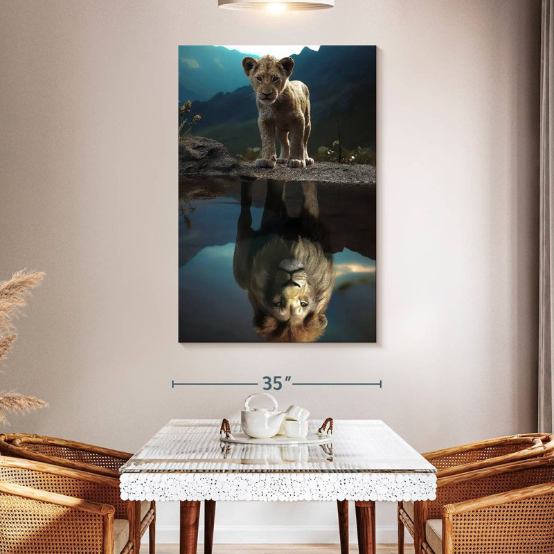 Brampt The Lion Reflection, 51" H x 34" W