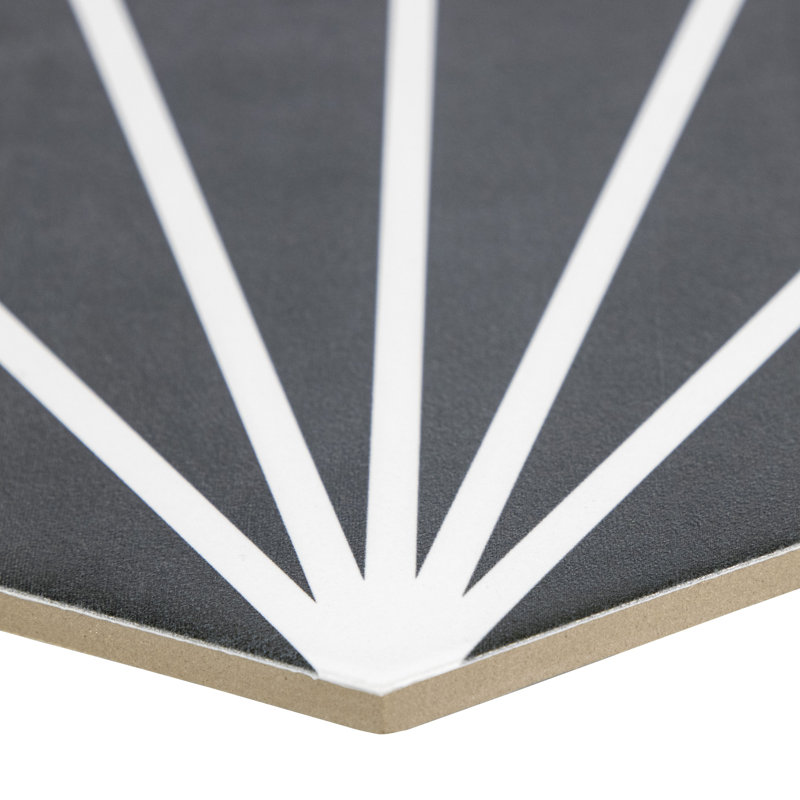 Sun Stripe Hexagon Dark Gray, Dark Black