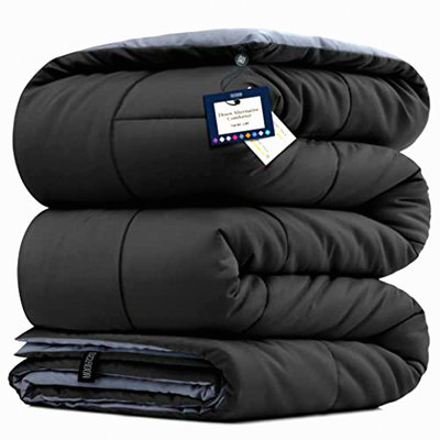 Luxury Plush All-Season Full Size Comforter - Hypoallergenic Down Alternative Duvet Insert - Hotel Quality Lightweight Bedding - Box Quilted Fiberfill Comforter