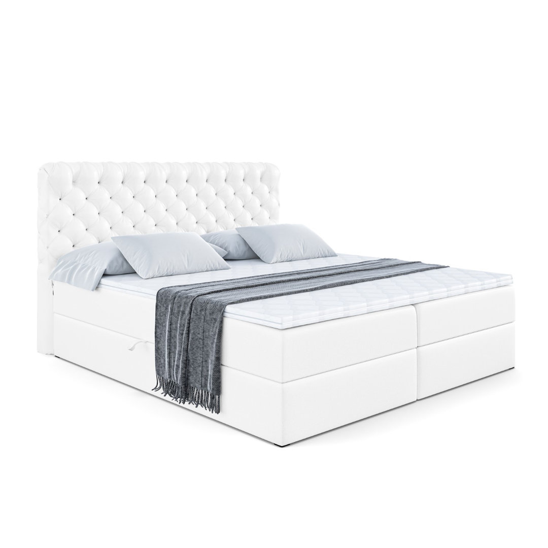 Boxspringbett Richview mit H3 Bonell-Federkernmatratze, Topper und Bettkasten