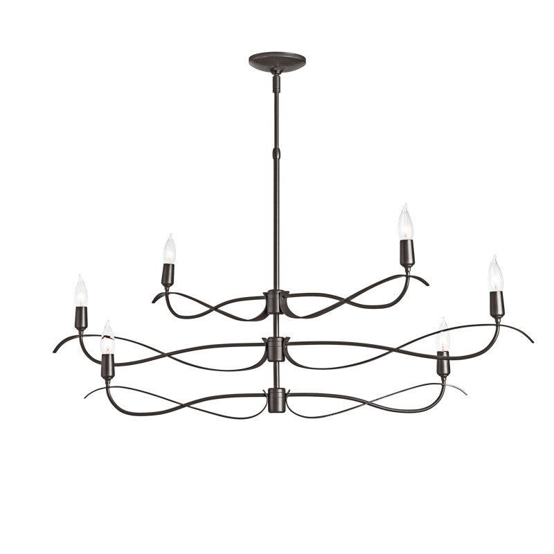 Willow 6 - Light Candle Style Classic Chandelier, Dark Smoke, Small