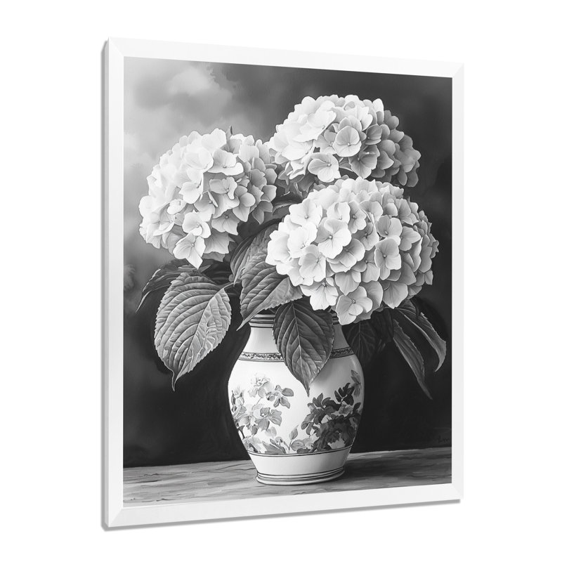 Godalming - salon d'art mural floral, H 40 po x l 30 po, Reproduction encadrée d'une seule photo, Blanc
