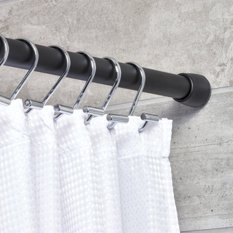 Chrome T-Bar Metal Shower Curtain Hooks Set of 12