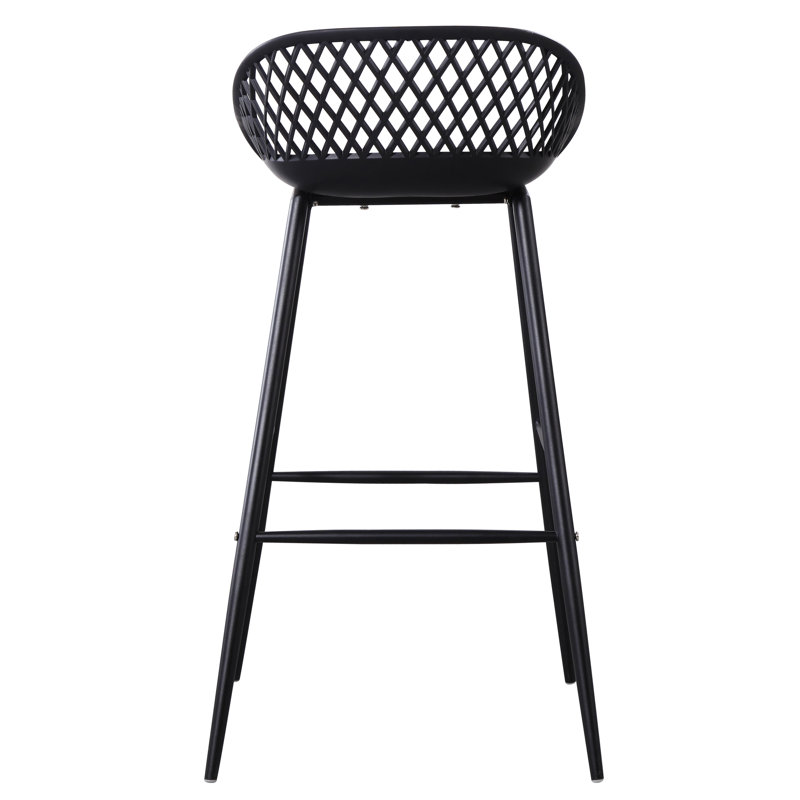 Newark Patio Bar Stool, Black, 25.5"