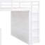 Lit mezzanine double - blanc. Tiroirs, bureau et garde-robe inclus. Fabrication. Pas de sommier tapissier. L 78,3 po x l 56,7 po x H 65 po. Pour un sommeil confortable Blanc avec solution de chambre polyvalente pour tous