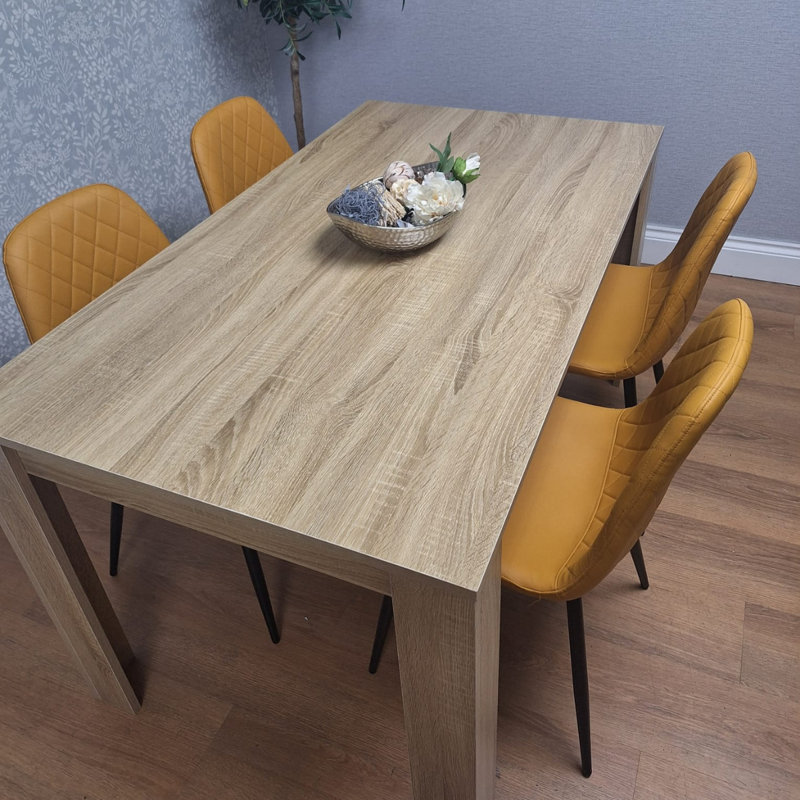 Haeli 4 - Person Dining Set, Mustard/Black