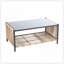 Ensemble de canapé d'extérieur en osier brun 2 places avec coussin gris et table New Comming