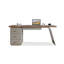 Bureau rectangulaire à 4 tiroirs en bois manufacturé brun noisette + kaki-109557040