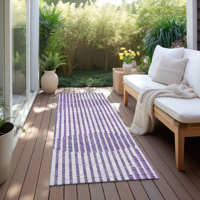Machine Washable Indoor/Outdoor Chayden ACN1001 Purple, Runner 2'3" x 7'6"