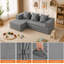 Canapé-lit convertible pliable en trois parties, futon modulable mini en velours côtelé avec méridienne en L, modèle Cloud, sans montage, idéal pour les petits espaces, gris-572683710-572683711