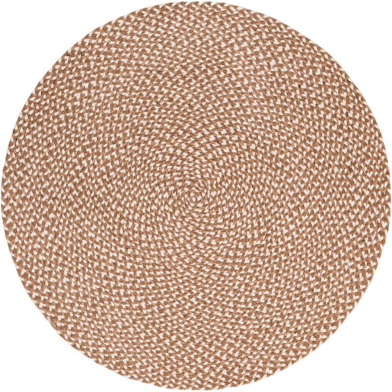 Tapis contemporain brun clair Natura, Rond 3 pi 1 po
