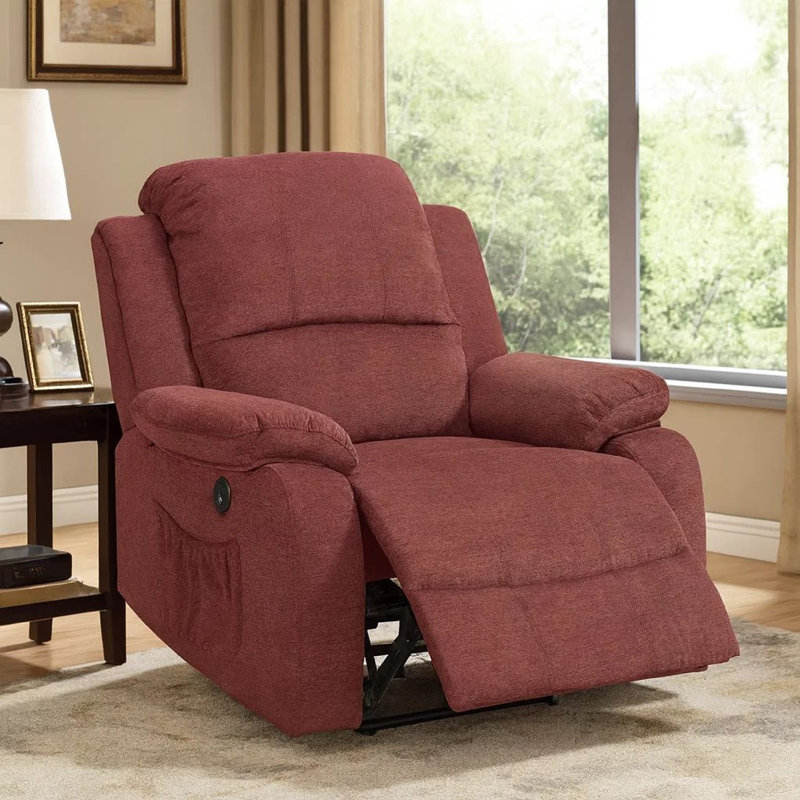 Fauteuil inclinable standard Antwanette, Velours rouge