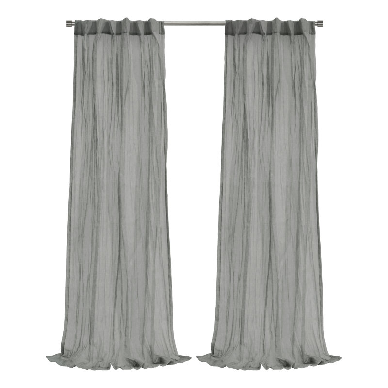 Sheer Curtain Single Panel, 52" W x 84" L, Gray