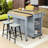 Expandable Mobile Kitchen Island Cart with Built-in Charging Station and Internal Storage-971435787