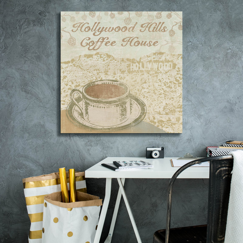 «Hollywood Coffee House» par Erin Clark, art mural sur toile, H 26 po x l 26 po x P 1,5 po