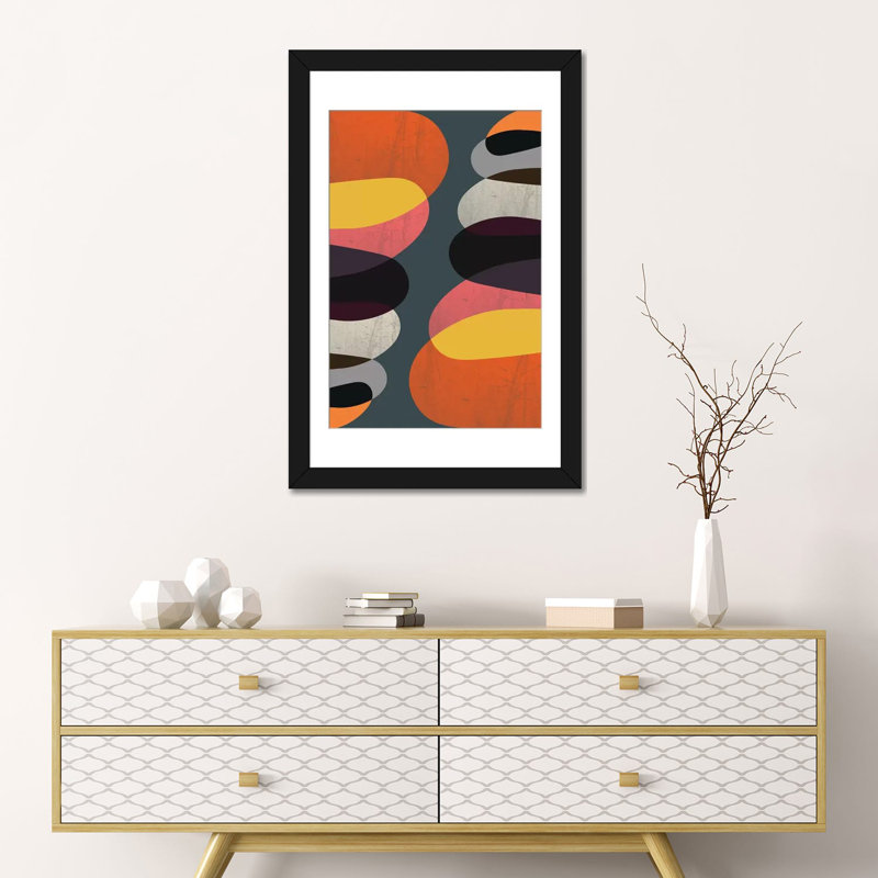 « graphic i », impression sur toile, H 24 po x l 16 po x P 1 po, Papier d'art encadré noir, Blanc