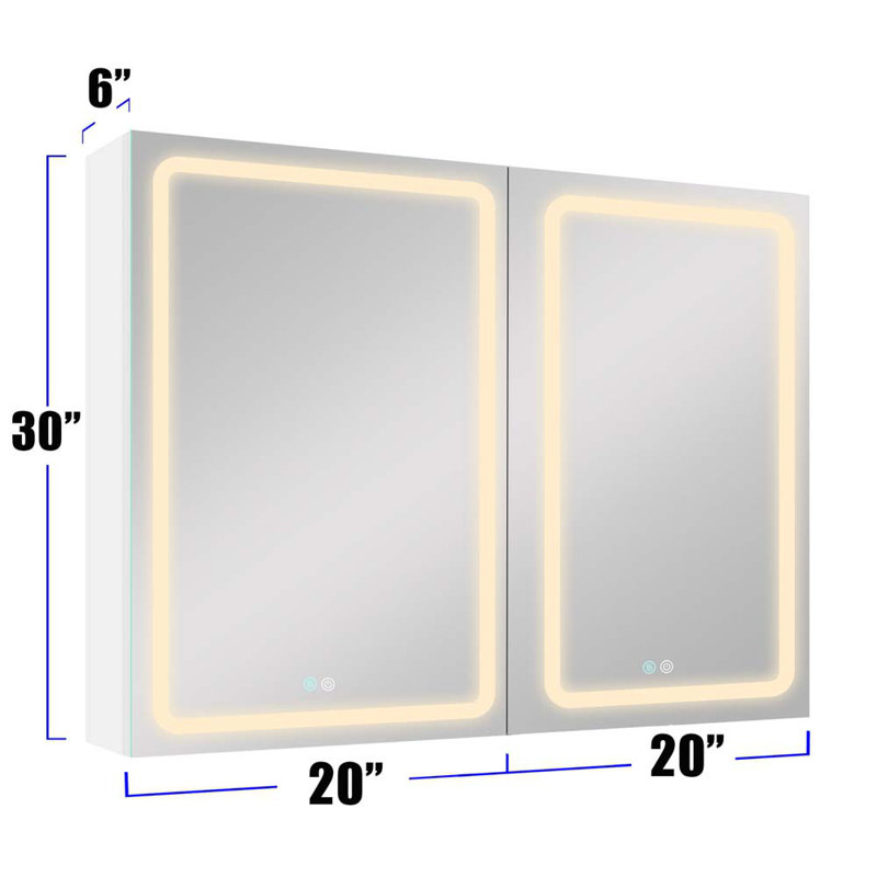Pharmacie Hifzah 40 W 30 H avec miroir 4 tablettes