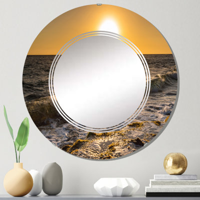 Tropical Caribbean Island Sunset II - Miroir mural nautique et côtier