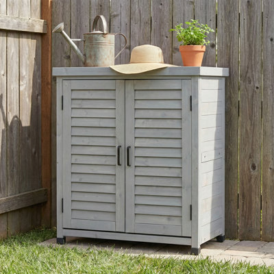 Banc de rempotage en bois avec armoire de rangement Roomfitter