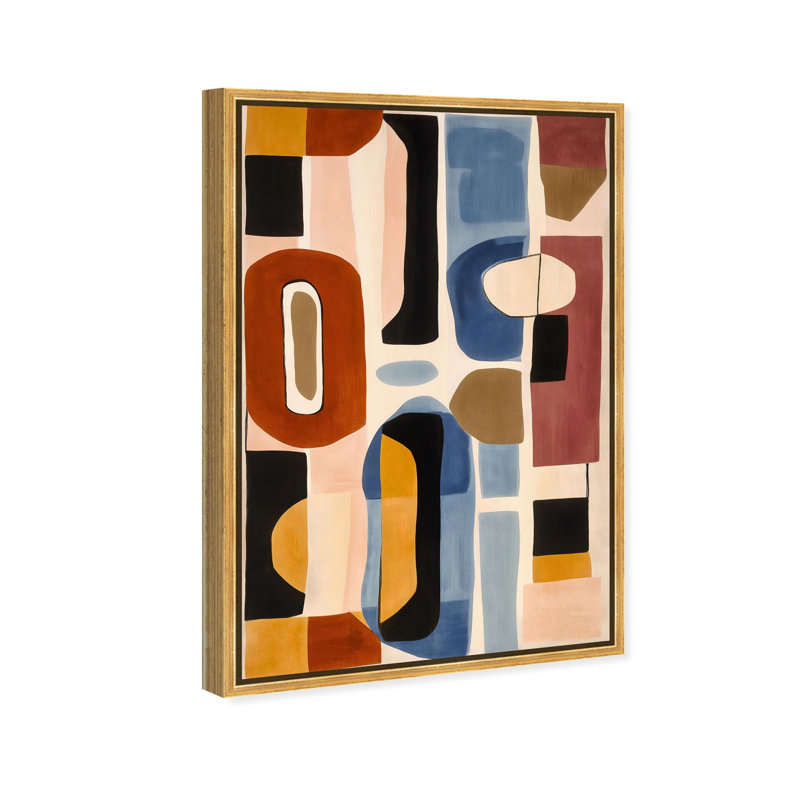 Oliver Gal Rhythmic Colorscape I Abstract - Heavy Gel Top Coat Framed Canvas Art, 46" H x 31" W, Gold