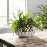 Ceramic Planter Lattice Design Fauna-Inspired Home And Garden Decor - 7" White