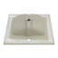 24"x19.7" White Rectangular Single Vanity Top with 1 Faucet Hole and Overflow(Sink Only)-696138004